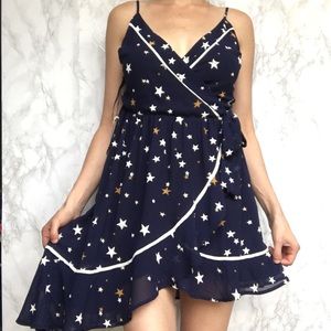 NWT Star Print Wrap Dress | Lush @ Nordstrom